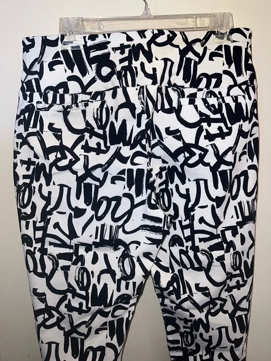Swing Control Pull On Stretch Golf Pants Size 16 Black White Print - Picture 6 of 12